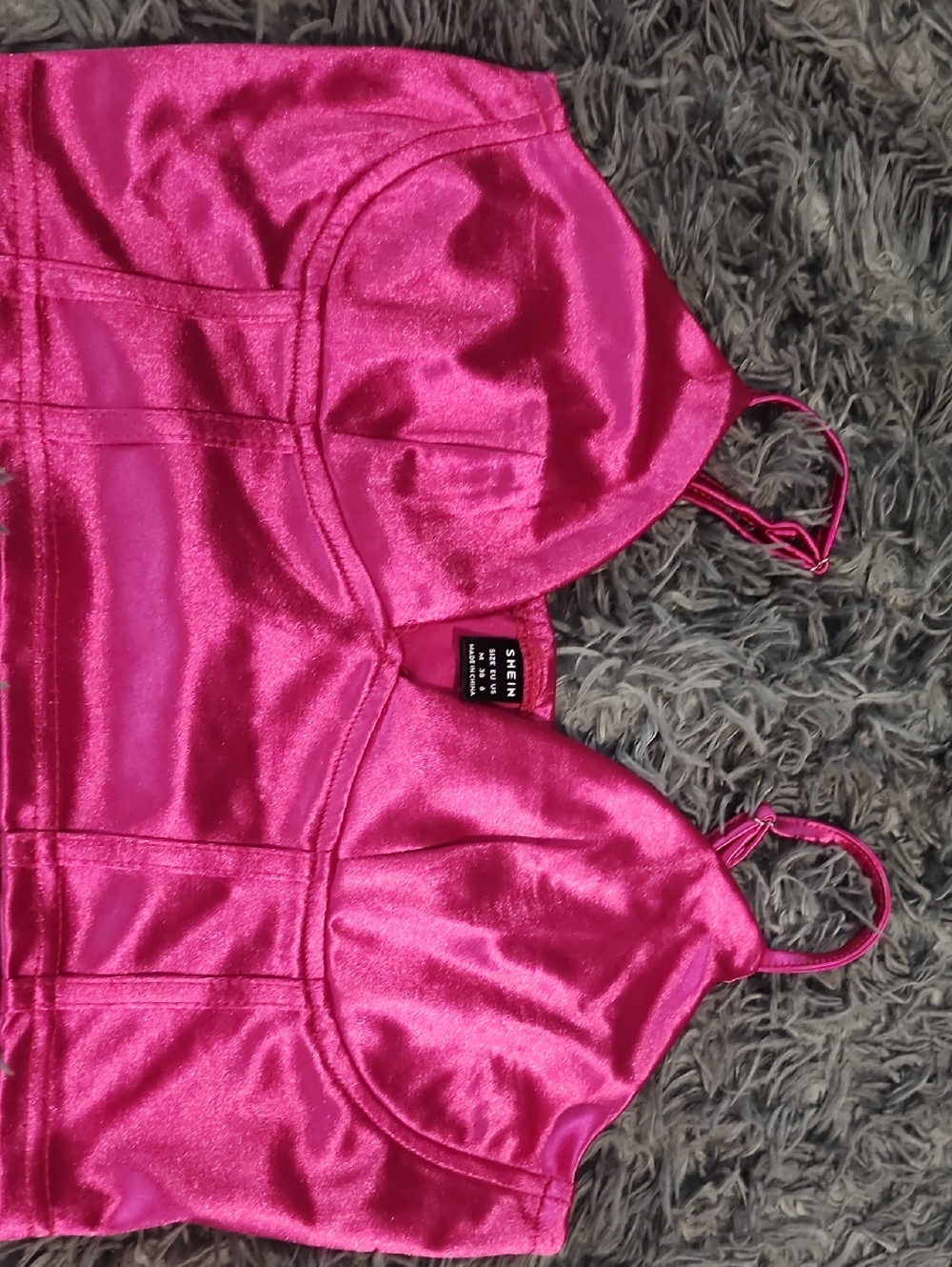 SHEIN Hot Pink Satin Ruched Mini Skirt - Picture 3 of 4